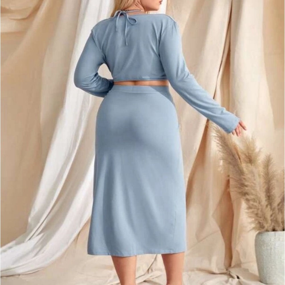 Shein 2 pcs halter top w/ skirt